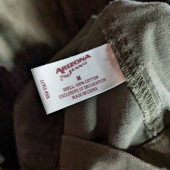 Arizona Jean Company Medium Olive Green Full Zip Army Cargo Jacket w/Cinch Waist - Picture 4 of 10